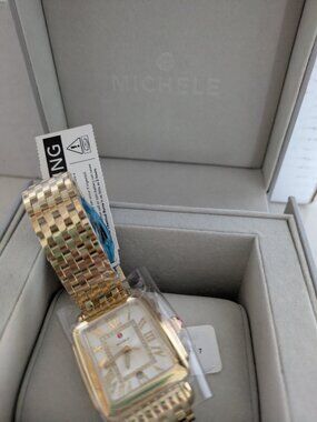 New Michele Watch Box Set with Manual Booklet and Pouch pillow